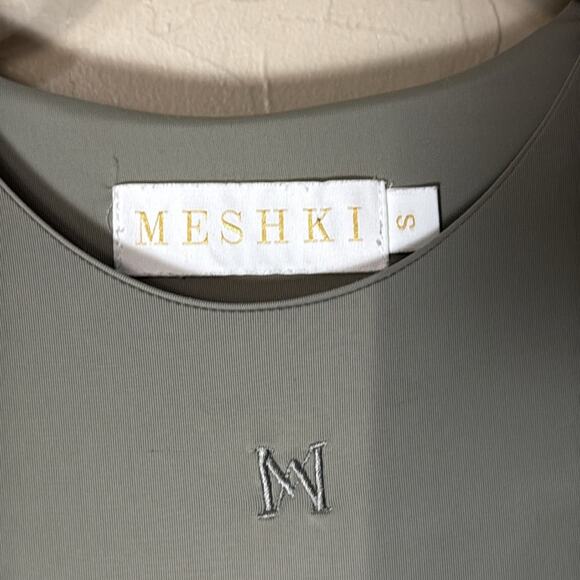 Meshki Astrid long sleeve corset body con mini dress in sage green - Picture 5 of 9